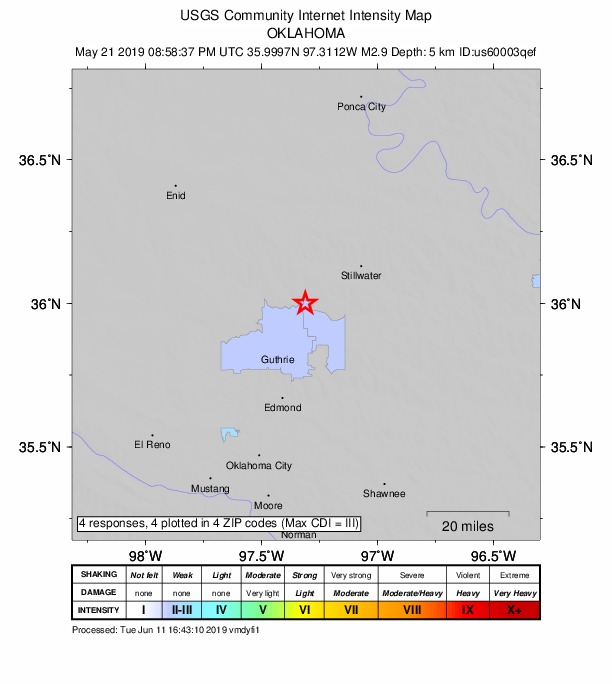 Did You Feel It? map: shaking reported by the public