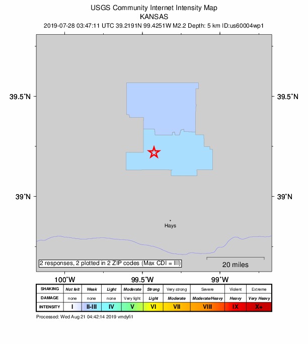 Did You Feel It? map: shaking reported by the public