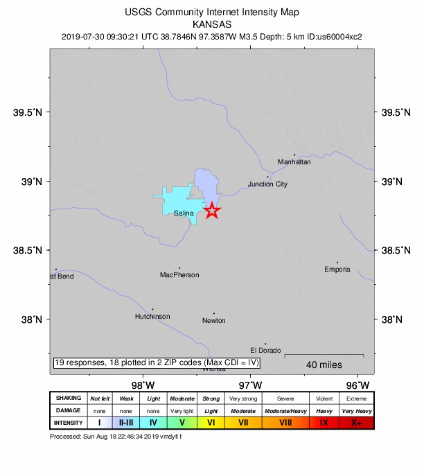 Did You Feel It? map: shaking reported by the public