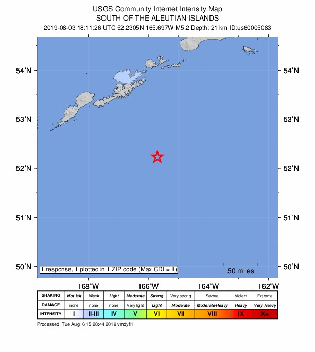 Did You Feel It? map: shaking reported by the public