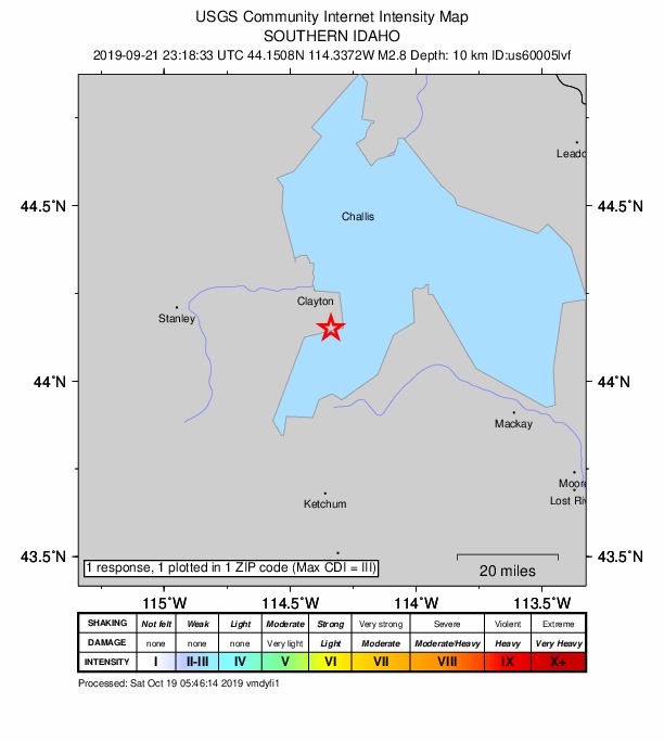 Did You Feel It? map: shaking reported by the public
