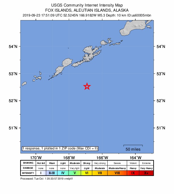Did You Feel It? map: shaking reported by the public