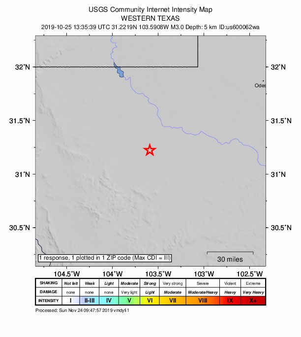 Did You Feel It? map: shaking reported by the public