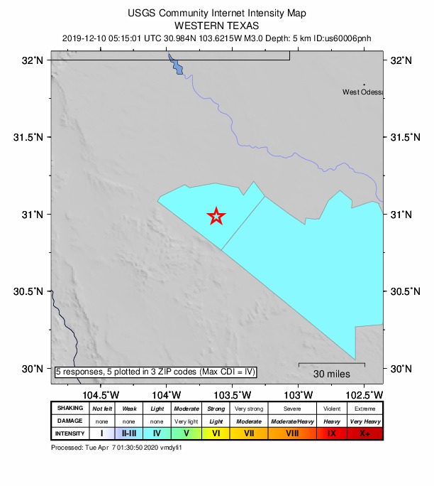 Did You Feel It? map: shaking reported by the public