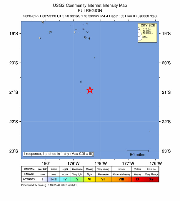 Did You Feel It? map: shaking reported by the public