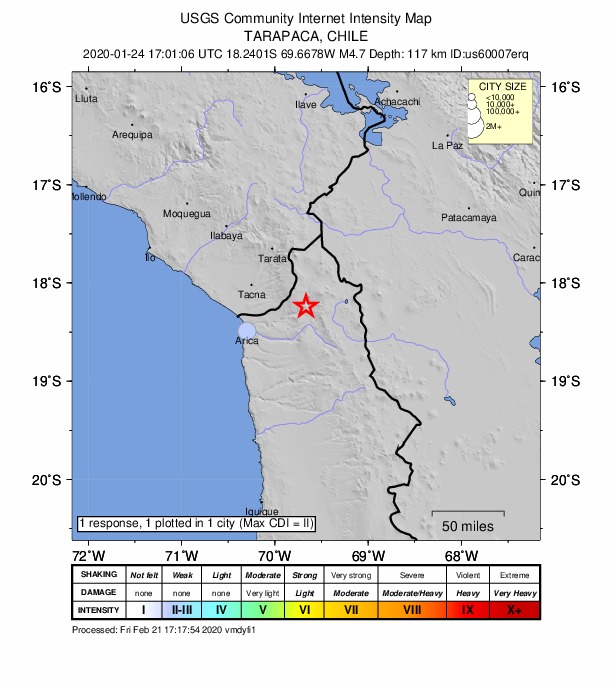 Did You Feel It? map: shaking reported by the public
