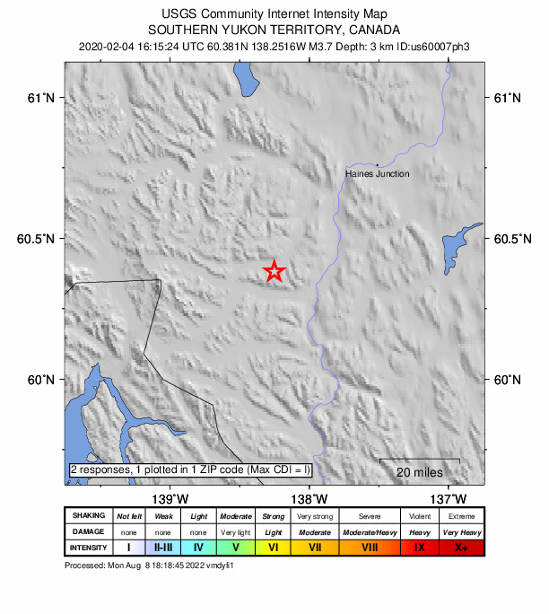 Did You Feel It? map: shaking reported by the public