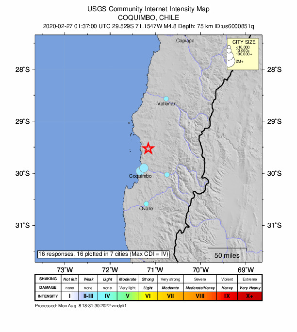 Did You Feel It? map: shaking reported by the public