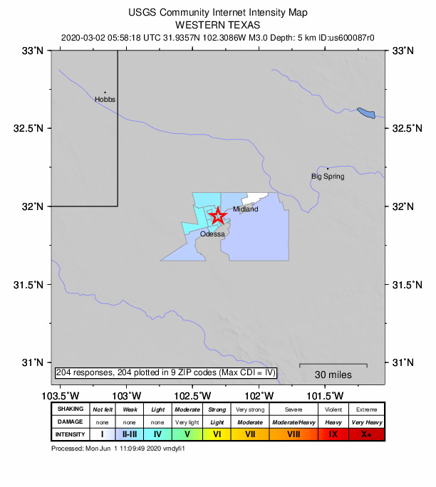 Did You Feel It? map: shaking reported by the public
