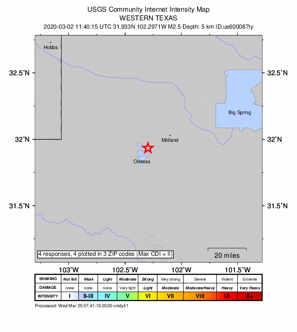 Did You Feel It? map: shaking reported by the public