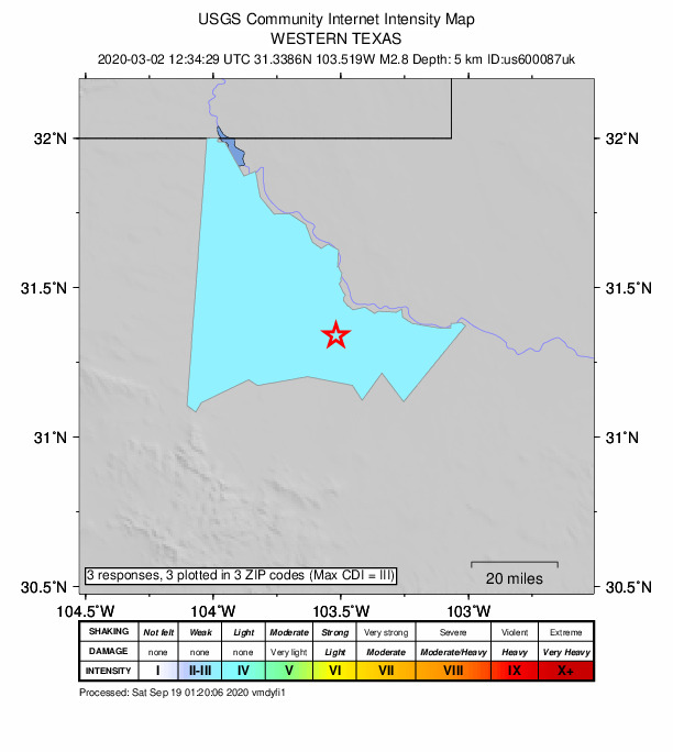 Did You Feel It? map: shaking reported by the public