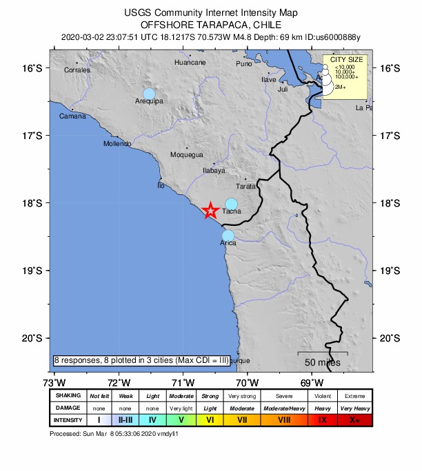 Did You Feel It? map: shaking reported by the public
