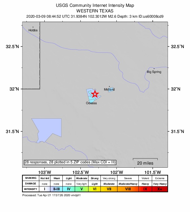 Did You Feel It? map: shaking reported by the public