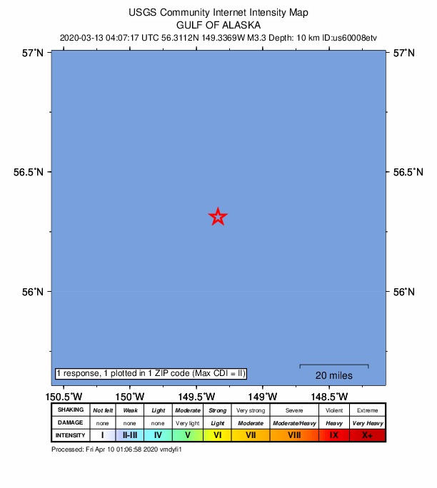 Did You Feel It? map: shaking reported by the public