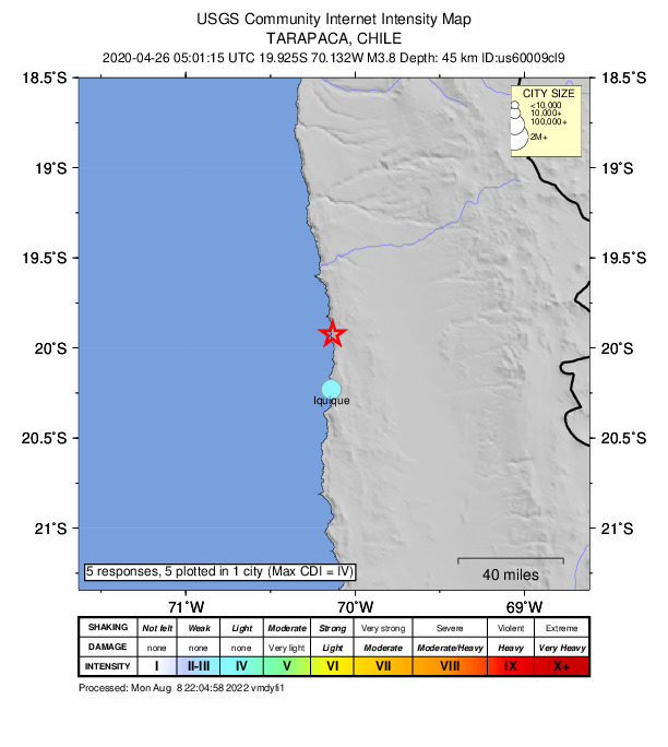 Did You Feel It? map: shaking reported by the public