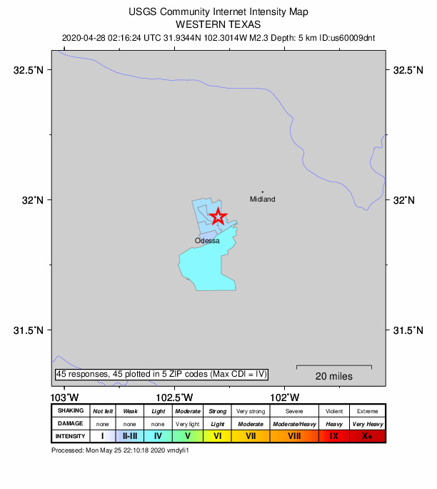 Did You Feel It? map: shaking reported by the public