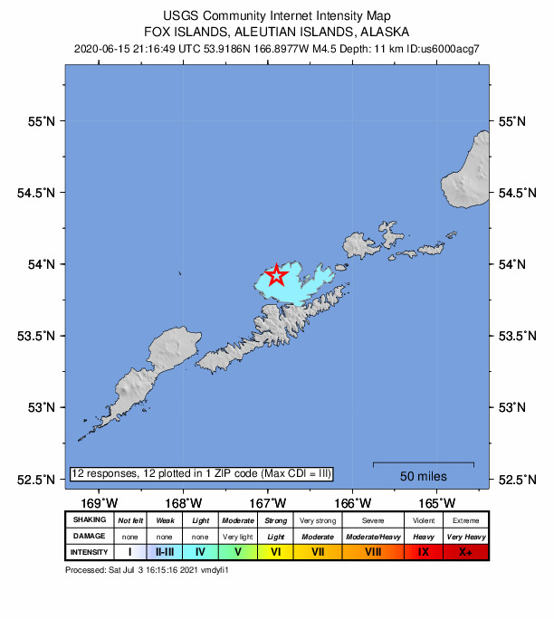 Did You Feel It? map: shaking reported by the public