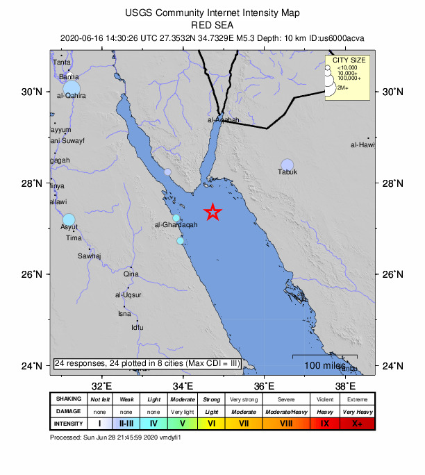 Did You Feel It? map: shaking reported by the public