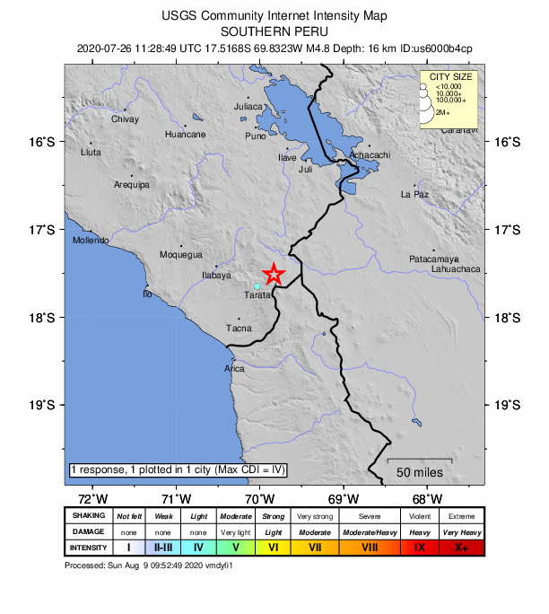 Did You Feel It? map: shaking reported by the public