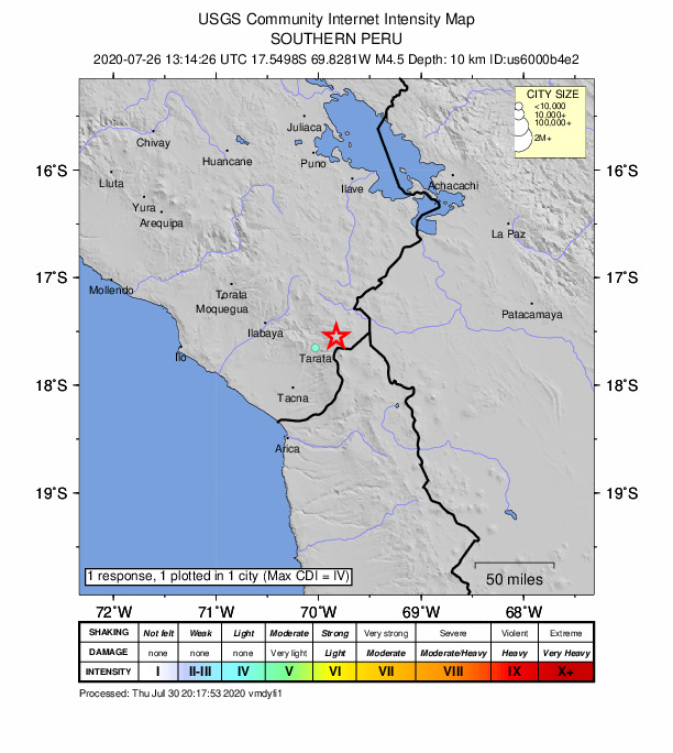 Did You Feel It? map: shaking reported by the public