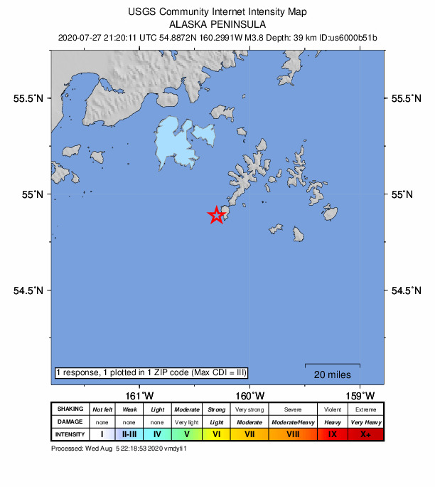 Did You Feel It? map: shaking reported by the public