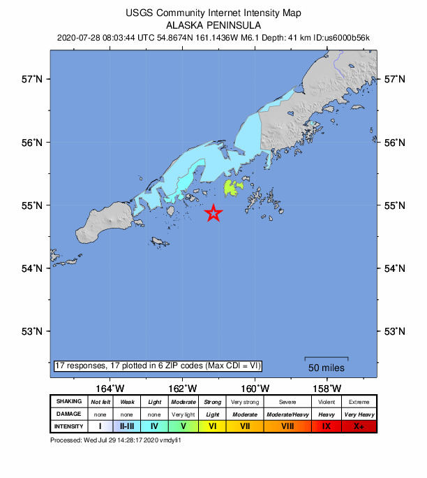 Did You Feel It? map: shaking reported by the public