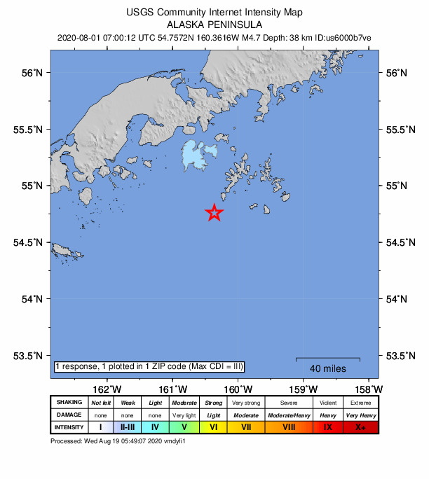 Did You Feel It? map: shaking reported by the public