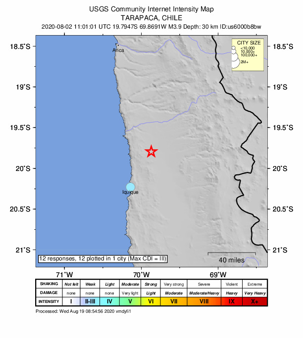 Did You Feel It? map: shaking reported by the public