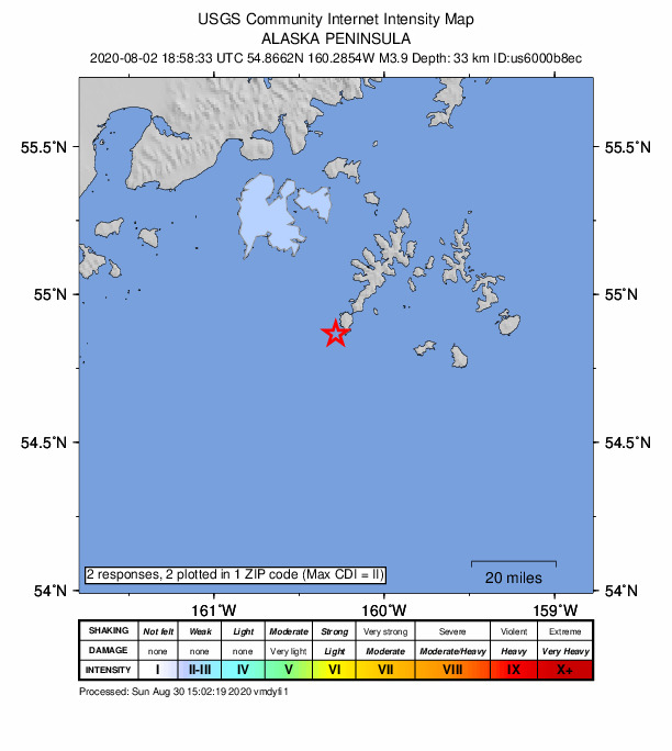 Did You Feel It? map: shaking reported by the public
