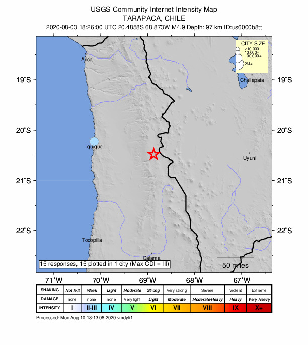 Did You Feel It? map: shaking reported by the public