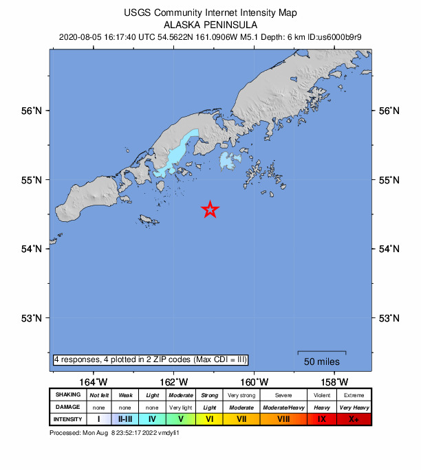 Did You Feel It? map: shaking reported by the public