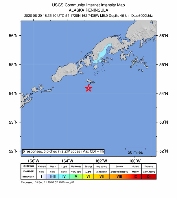 Did You Feel It? map: shaking reported by the public