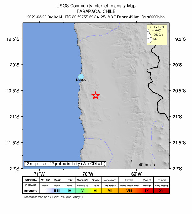 Did You Feel It? map: shaking reported by the public