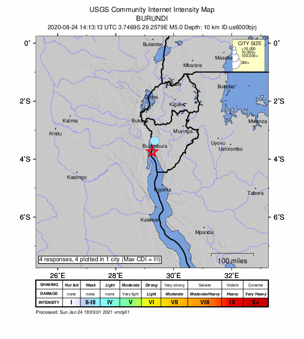 Did You Feel It? map: shaking reported by the public