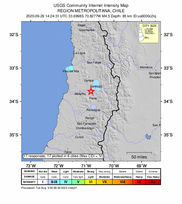 Did You Feel It? map: shaking reported by the public