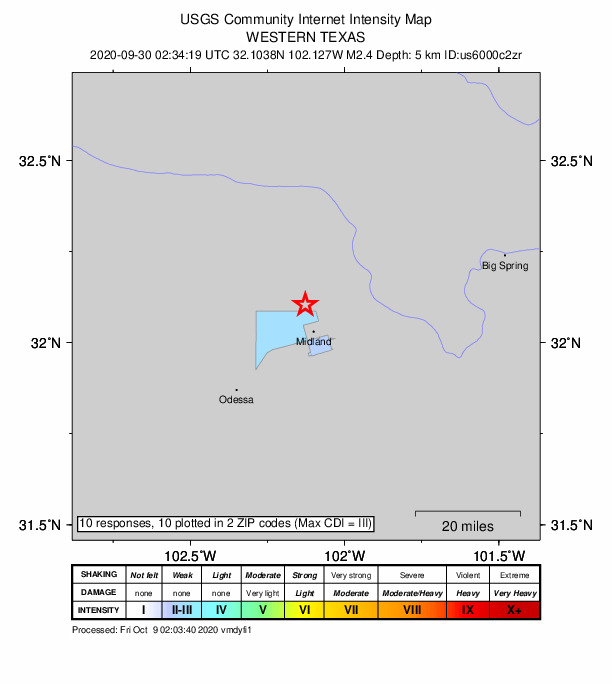 Did You Feel It? map: shaking reported by the public