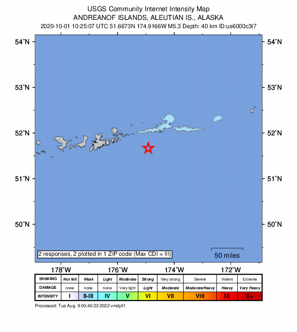 Did You Feel It? map: shaking reported by the public