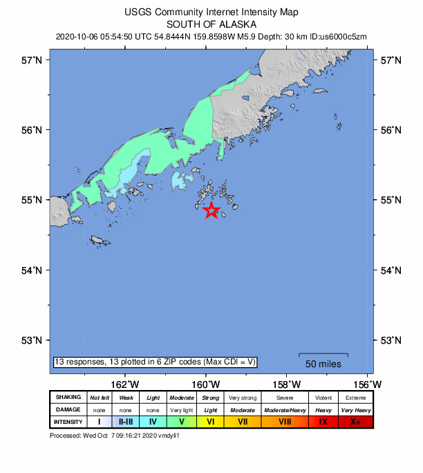 Did You Feel It? map: shaking reported by the public