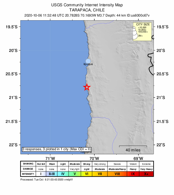 Did You Feel It? map: shaking reported by the public