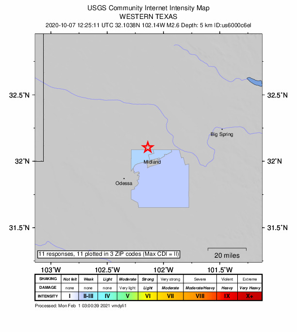 Did You Feel It? map: shaking reported by the public