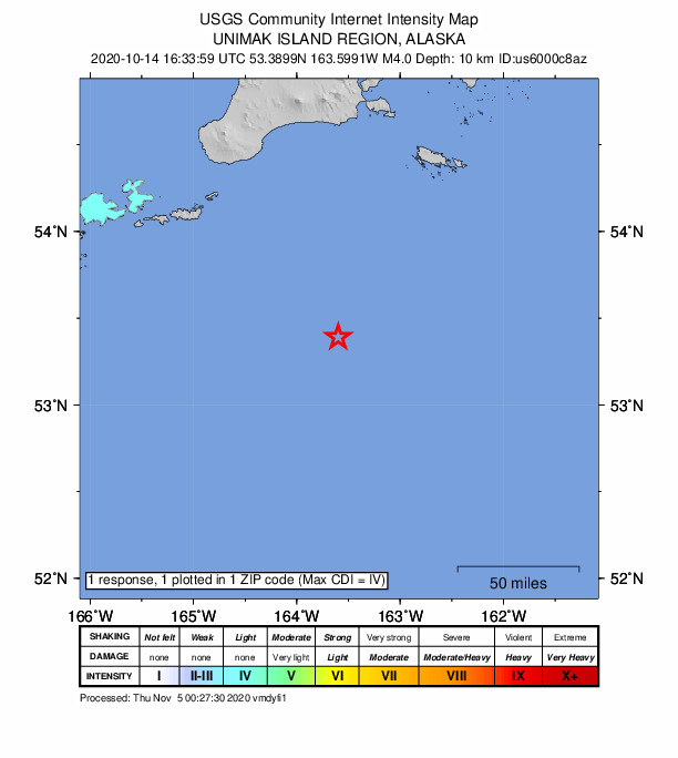 Did You Feel It? map: shaking reported by the public