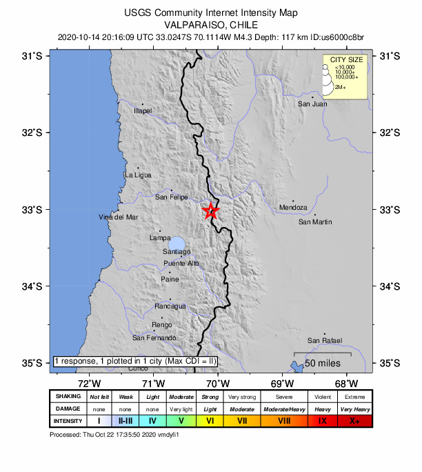 Did You Feel It? map: shaking reported by the public