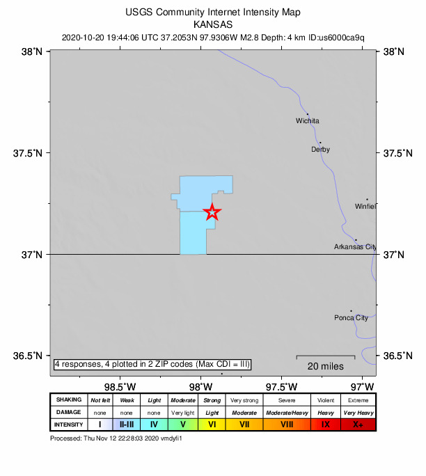 Did You Feel It? map: shaking reported by the public