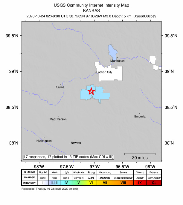 Did You Feel It? map: shaking reported by the public