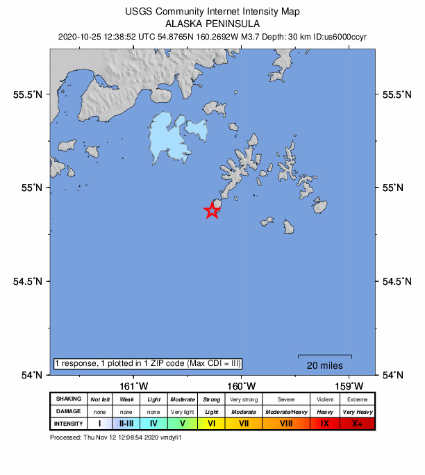 Did You Feel It? map: shaking reported by the public
