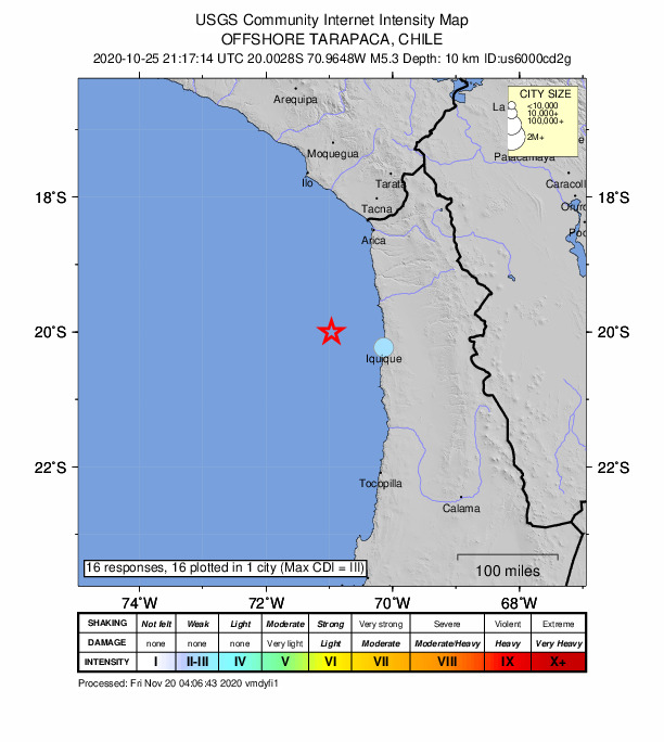 Did You Feel It? map: shaking reported by the public
