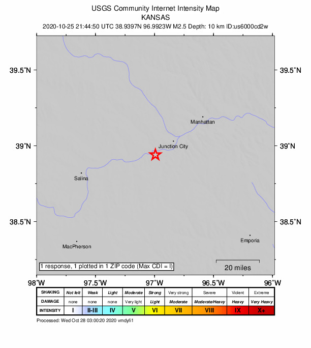 Did You Feel It? map: shaking reported by the public