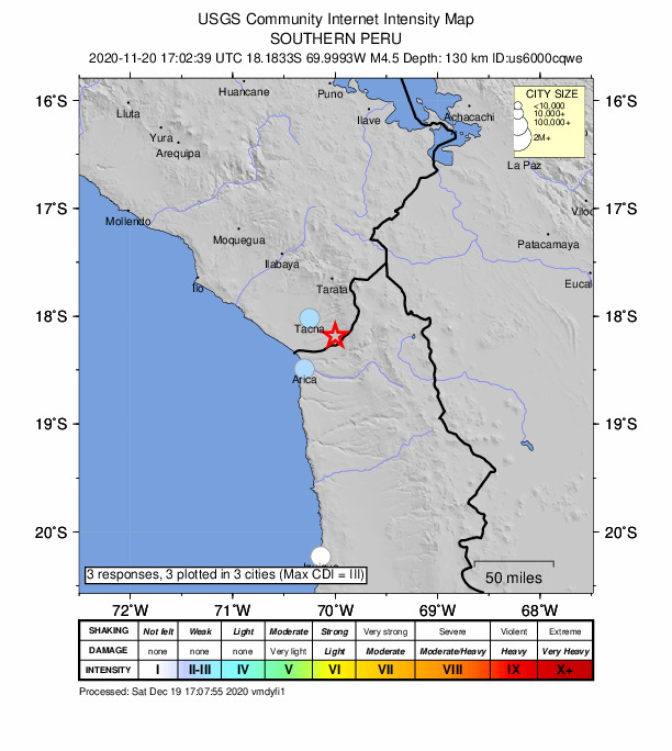 Did You Feel It? map: shaking reported by the public