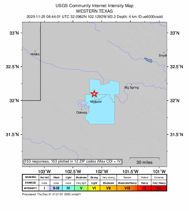 Did You Feel It? map: shaking reported by the public