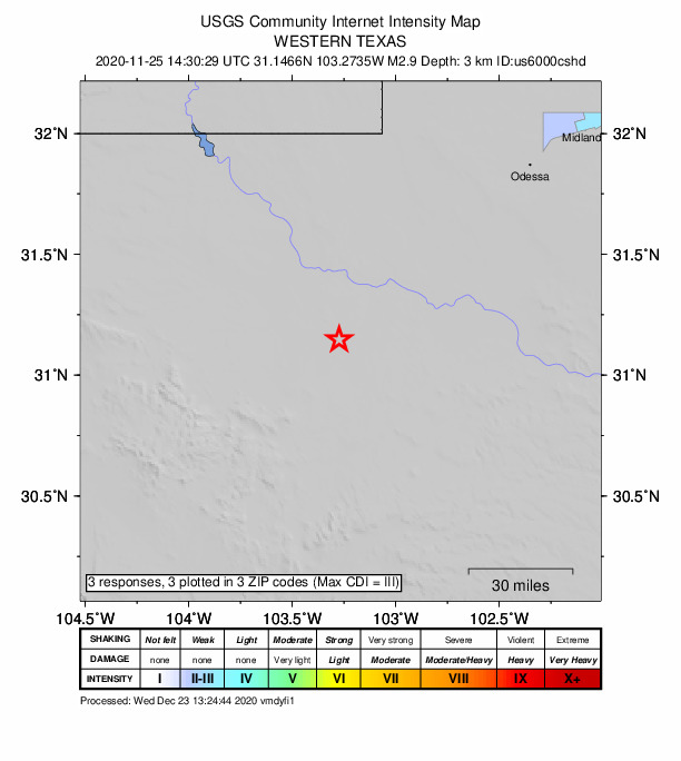 Did You Feel It? map: shaking reported by the public